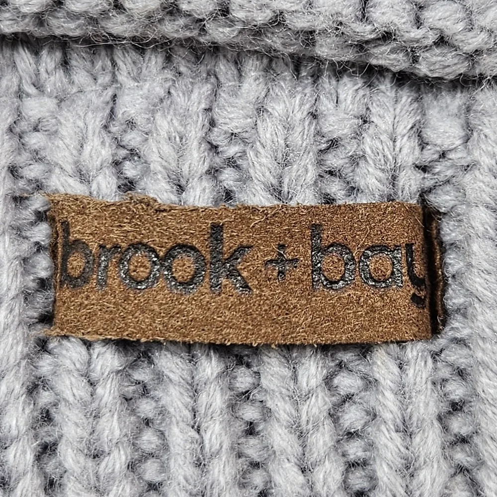 Brook + Bay Winter Hat Beanie with Faux Fur Pom Gray Brown Winter Snow